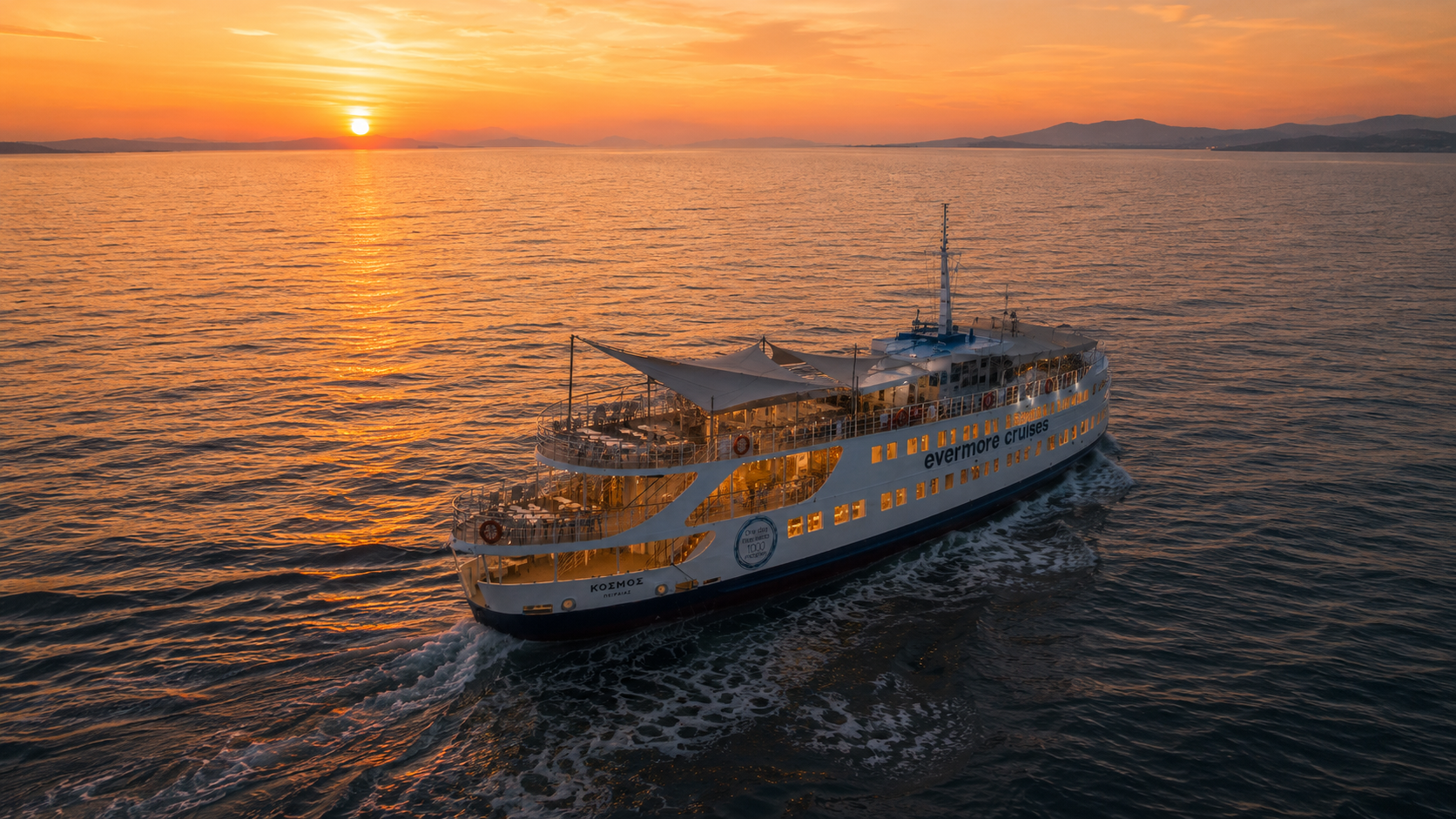 Athens Day Cruise at sunset